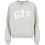 Gap Petite Majica 'HOLIDAY' pegasto siva / bela