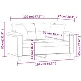  Dvosjed s ukrasnim jastucima Krem 120 cm od umjetne kože | shoptok.hr