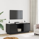 Furnova TV omarica črna 110,5x35x44 cm trdna borovina, (21923599) | Shoptok.si