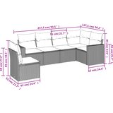  6-dijelni set vrtnih sofa od poliratana s jastucima svjetlosivi | shoptok.hr