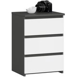 AKORD Cl3/40 Nočna Omarica, 3 Predali, Grafitno Siva/Bela, (5000331986) | Shoptok.si