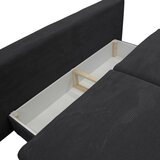 P & B ZOFA S POSTELJNO FUNKCIJO, temno siva tekstil | Shoptok.si