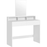 Songmics jem-oblika z velikimi ogledali 2 predala 3 odprti predelki kozmetična mizica moderna bela RDT163W01, (21387924) | Shoptok.si