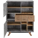 Bessagi Home Moderna Visoka Komoda Casper, Barva Betona In Hrasta | Shoptok.si