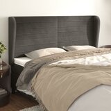 vidaXL Uzglavlje s ušima tamnosivi 183x23x118/128 cm baršunasti | shoptok.hr