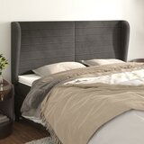 vidaXL Vzglavje z ušesi temno sivo 183x23x118/128 cm žamet | Shoptok.si