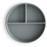 Mushie Silikonski krožnik s priseskom – Stone | Shoptok.si