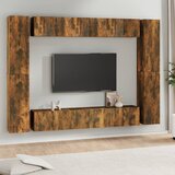 vidaXL 10-dijelni set tv ormarića boja dimljenog hrasta drveni Cijene