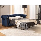 Ropez Plava baršunasti sklopiva sofa 203 cm York Blik – | shoptok.hr