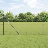 vidaXL Zvarjena Ograja z 13 Vstekanimi Nosilci Siva 1x50 m Jeklo | Shoptok.si