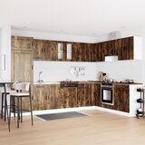 vidaXL Dvojni sklop Prekajen hrast Inženirski les 80x46x81.5 cm | Shoptok.si