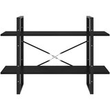 Ormarić za knjige s 2 razine crni 100 x 30 x 70 cm od borovine | shoptok.hr