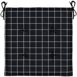  Jastuci za vrtne stolice 6 kom crni karirani 50x50x4 cm tkanina | shoptok.hr