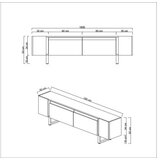 Hanah home TV komoda Yildiz, 180x50x30 cm, antracit-crna | Eponuda.ba
