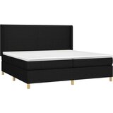  Box spring postelja z vzmetnico LED črna 200x200 cm blago, (20761204) | Shoptok.si