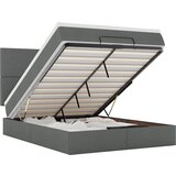 Maison Chic Otomanska Posteljni okvir - Dvoposteljna postelja - Zakonska postelja z vzmetnico & LEDs temno siva 140x190 cm-J265, (21762548) | Shoptok.si