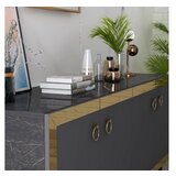 Hanah home komoda poli black marble anthracite gold