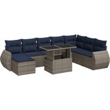  9-dijelni set vrtnih sofa poliratan i bagrem s jastucima sivi | shoptok.hr
