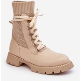 Kesi Women's light beige lace-up ankle boots Gentiana Cene