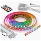  KOMPLET 1x LED RGBW traka DIGITAL LED/9,6W/230V 3 m + 3x ugradni profil 1 m + daljinski upravljač Cene