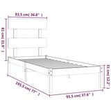  Posteljni okvir bel iz trdnega lesa 90x190 cm 3FT, (20902673) | Shoptok.si