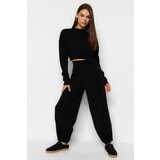 Trendyol Black Super Crop Jogger Trousers Knitwear Bottom-Top Set | Shoptok.si