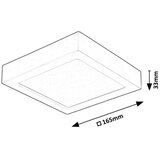 Rabalux 71202 - LED plafonsko svetlo SHAUN LED/15W/230V 16x16 cm crno | Eponuda.com