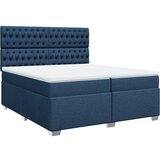 vidaXL Krevet s oprugama i madracem plavi 200 x 200 cm od tkanine | shoptok.hr
