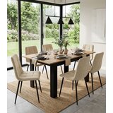  Pravokutni rastezljivi stol 120–160 × 80 cm za kuhinju i blagovaonicu, za 4–6 osoba, craft hrast | shoptok.hr
