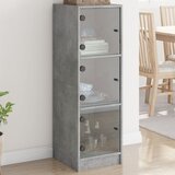 vidaXL Visoka komoda sa staklenim vratima boja betona 35 x 37 x 109 cm | shoptok.hr