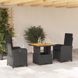  4-dijelni vrtni blagovaonski set od poliratana s jastucima crni | shoptok.hr