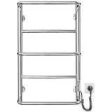  Rebrasti radijator za kupatilo LUX, 65W/230V, 66x42 cm, nerđajući čelik/polirani hrom, desni | Eponuda.com