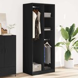  Ormar crni 80 x 50 x 200 cm od konstruiranog drva | shoptok.hr