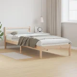 vidaXL Postelja z naslonjalom 80x210 cm Trden borov les