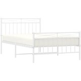  Metalni okvir kreveta uzglavlje i podnožje bijeli 100x200 cm | shoptok.hr