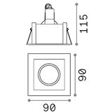 Ideal Lux - Ugradna svetiljka FUNKY 1xGU10/50W/230V 9x9 cm sjajni hrom | Eponuda.com
