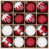  Set božićnih kuglica 32 kom. Crvena i bijela Ø 6 cm Plastika | shoptok.hr