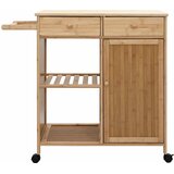  Kuhinjska Kolica s Kotačima Prirodna 90,5 x 36 x 86,5 cm Bambus | shoptok.hr