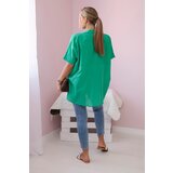 Kesi Cotton shirt with short sleeves of green color | shoptok.hr