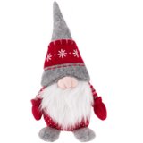 Kondela Božične dekorativne figure, komplet 4 kosov, tkanina, rdeča/siva/bela, DOLL | Shoptok.si