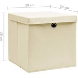  Kutije za pohranu s poklopcima 10 kom 28 x 28 x 28 cm krem | shoptok.hr