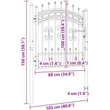  Vrata za ogradu KAMPEN s kopljem na vrhu crna 103x100 cm čelična | shoptok.hr