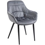 Livetastic Naslanjač Samt, Siva | Shoptok.si