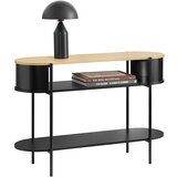 SoBuy konzolna miza svetel les črna kovina police industrijski slog 110 x 39 x 76 cm, (5000017144) | Shoptok.si