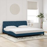  Okvir kreveta s LED-om bez madraca plavi 200 x 200 cm baršunasti | shoptok.hr