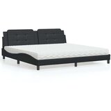 vidaXL Postelja z vzmetnico črna 200x200 cm umetno usnje, (21216146) | Shoptok.si