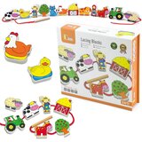 Viga drvene isprepletene poljoprivredne kocke za Montessori konac | shoptok.hr