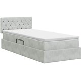  s od storage s uzglavljem Svjetlosiva 90 x 190 cm Baršun | shoptok.hr