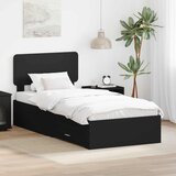 vidaXL Konstrukcija postelje Črna 75 x 190 cm Konstruiran les | Shoptok.si