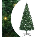 vidaXL Božično drevo z dekorativnimi lučmi Zelena 400 cm PVC | Shoptok.si